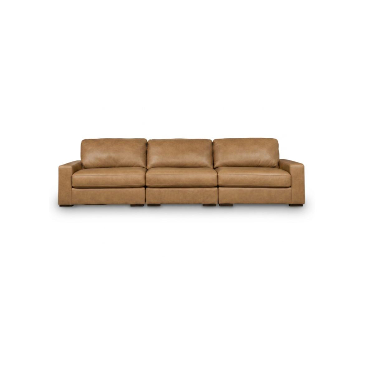 3-PC BROWN LEATHER SECTIONAL