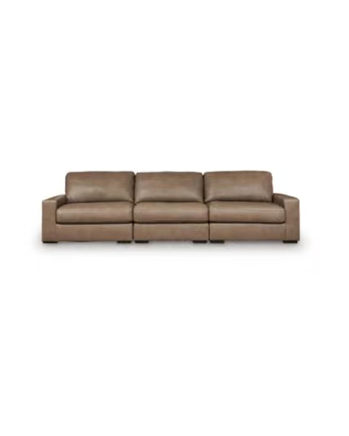 3-PC BROWN LEATHER SECTIONAL