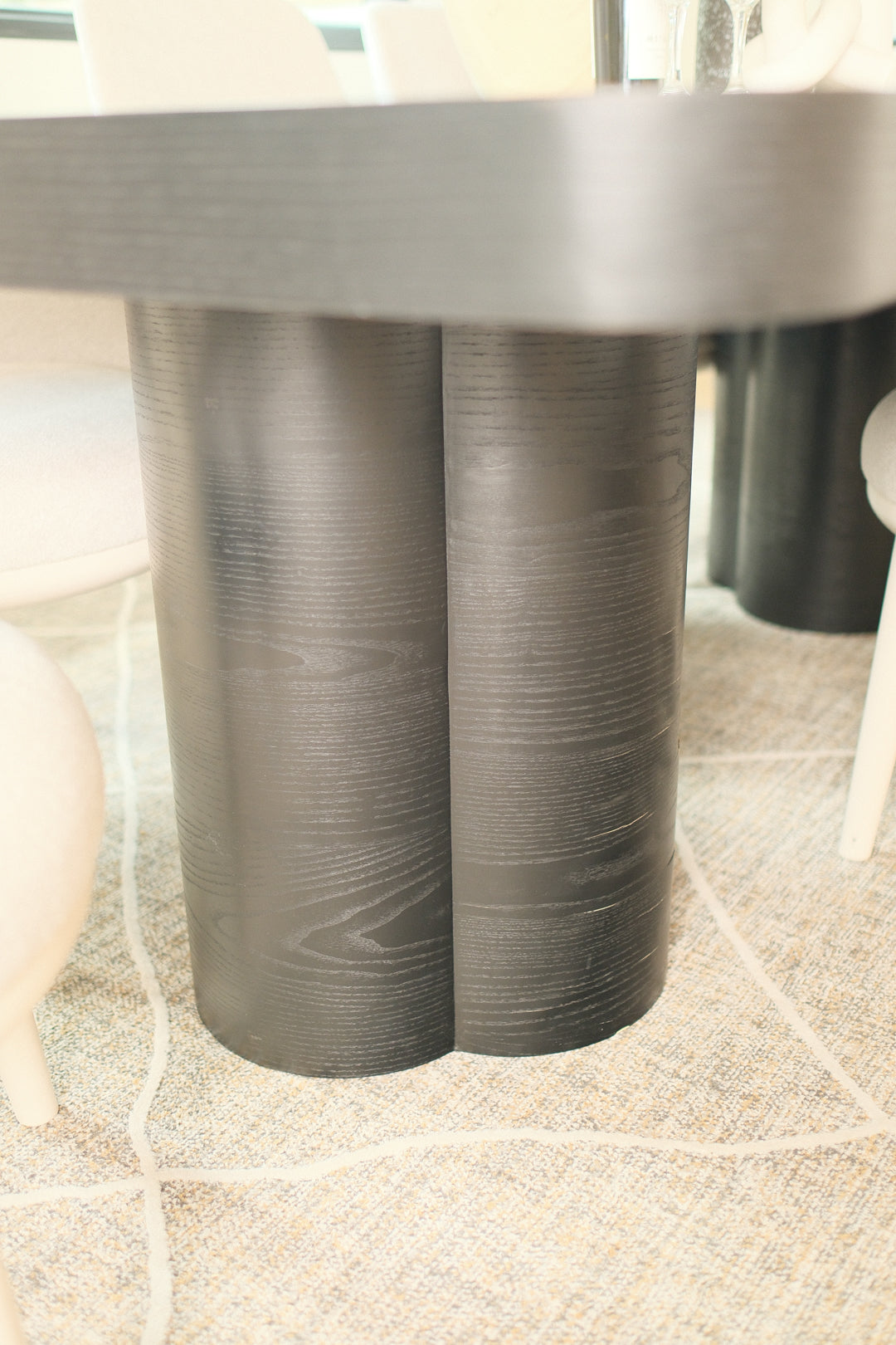 90"L BLACK ASH DINING TABLE