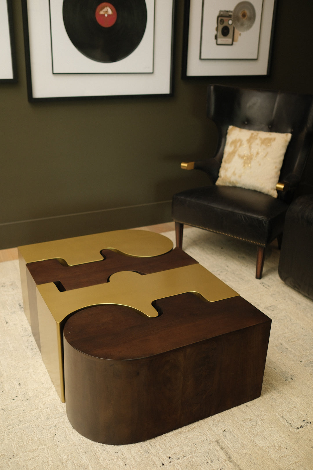 40"L JIGSAW COFFEE TABLE