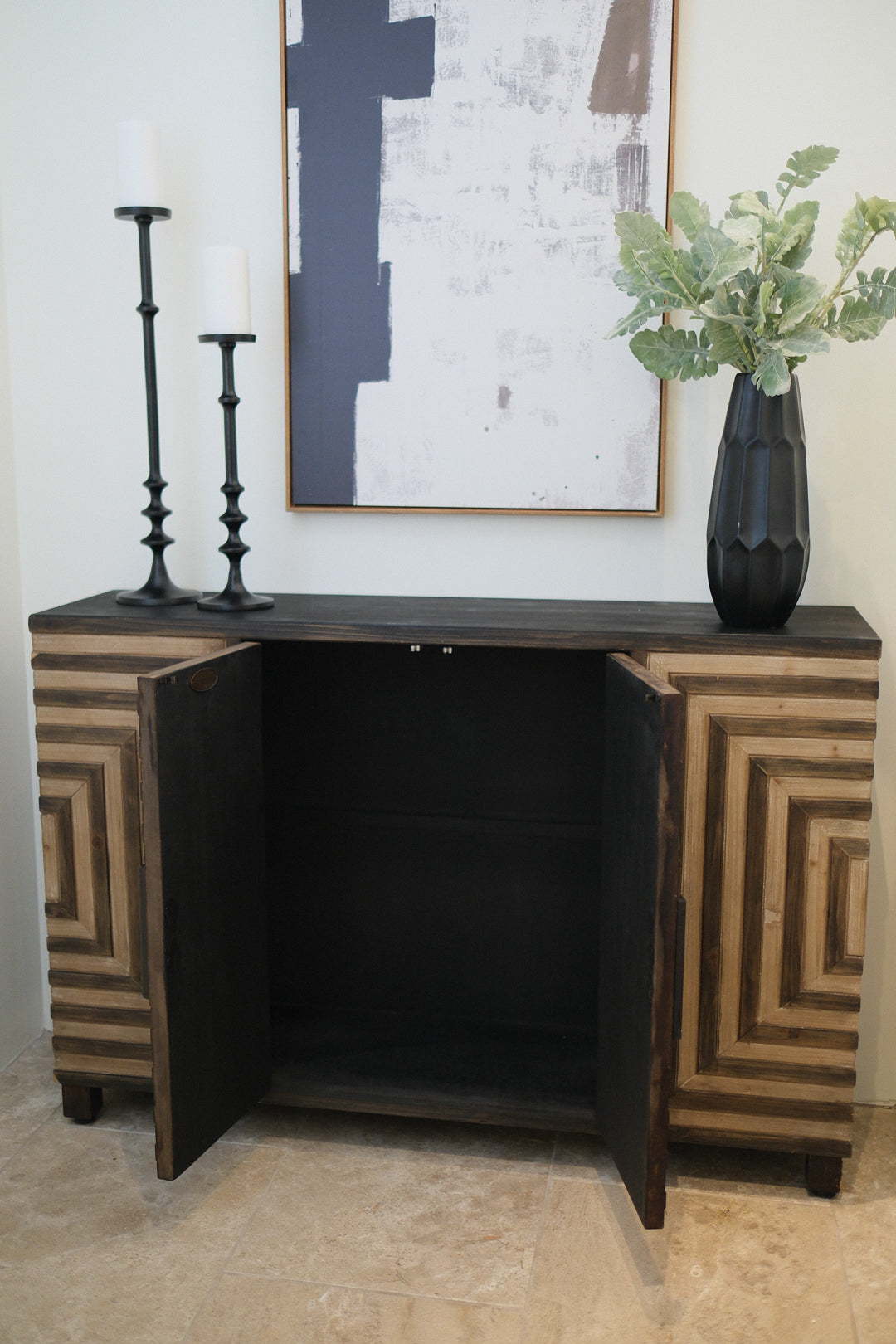 48.5"L GEOMETRIC PARQUET CABINET