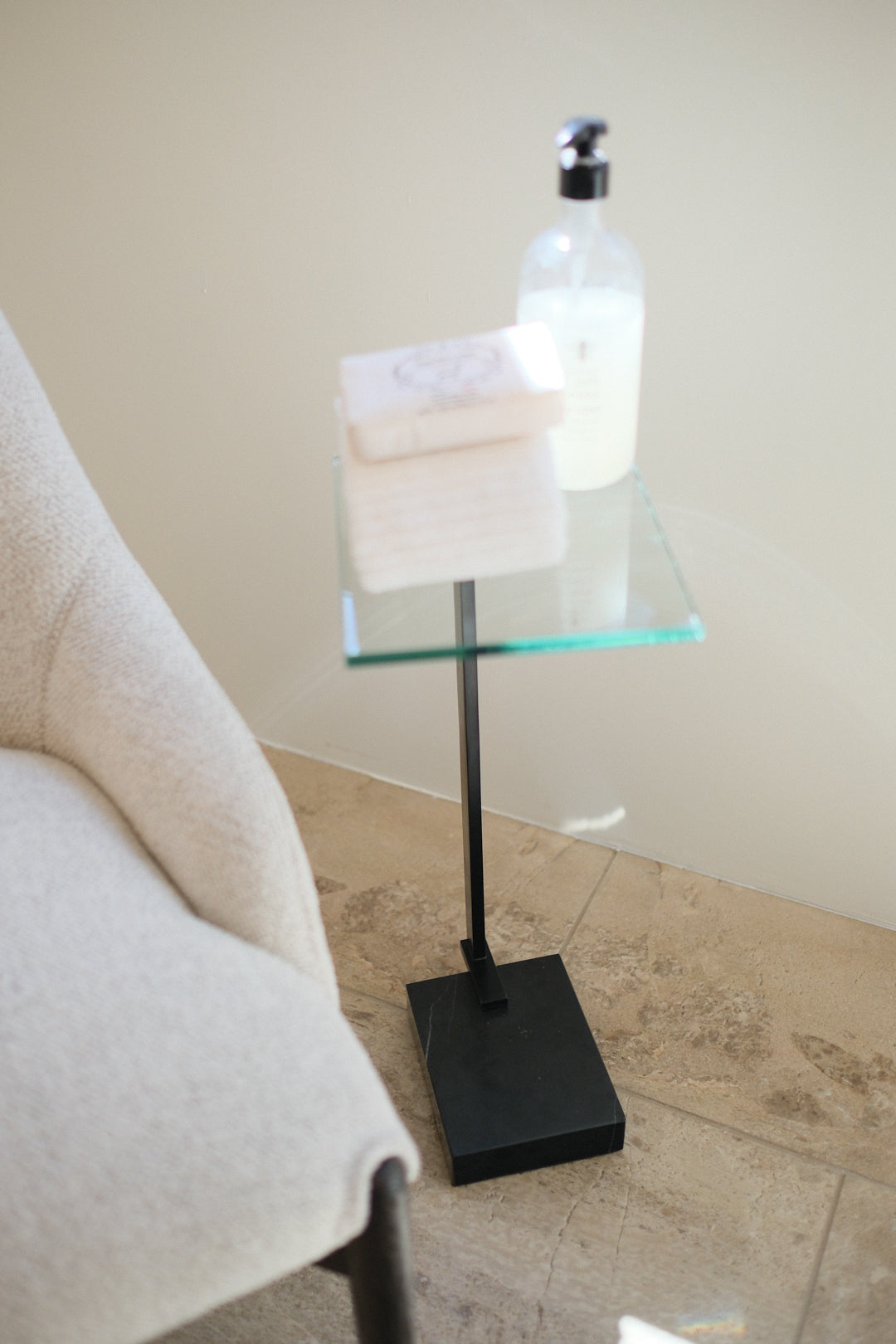 11"L GLASS ACCENT TABLE