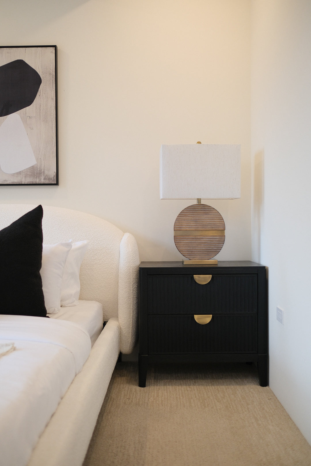 28"L BLACK RIBBED NIGHTSTAND B