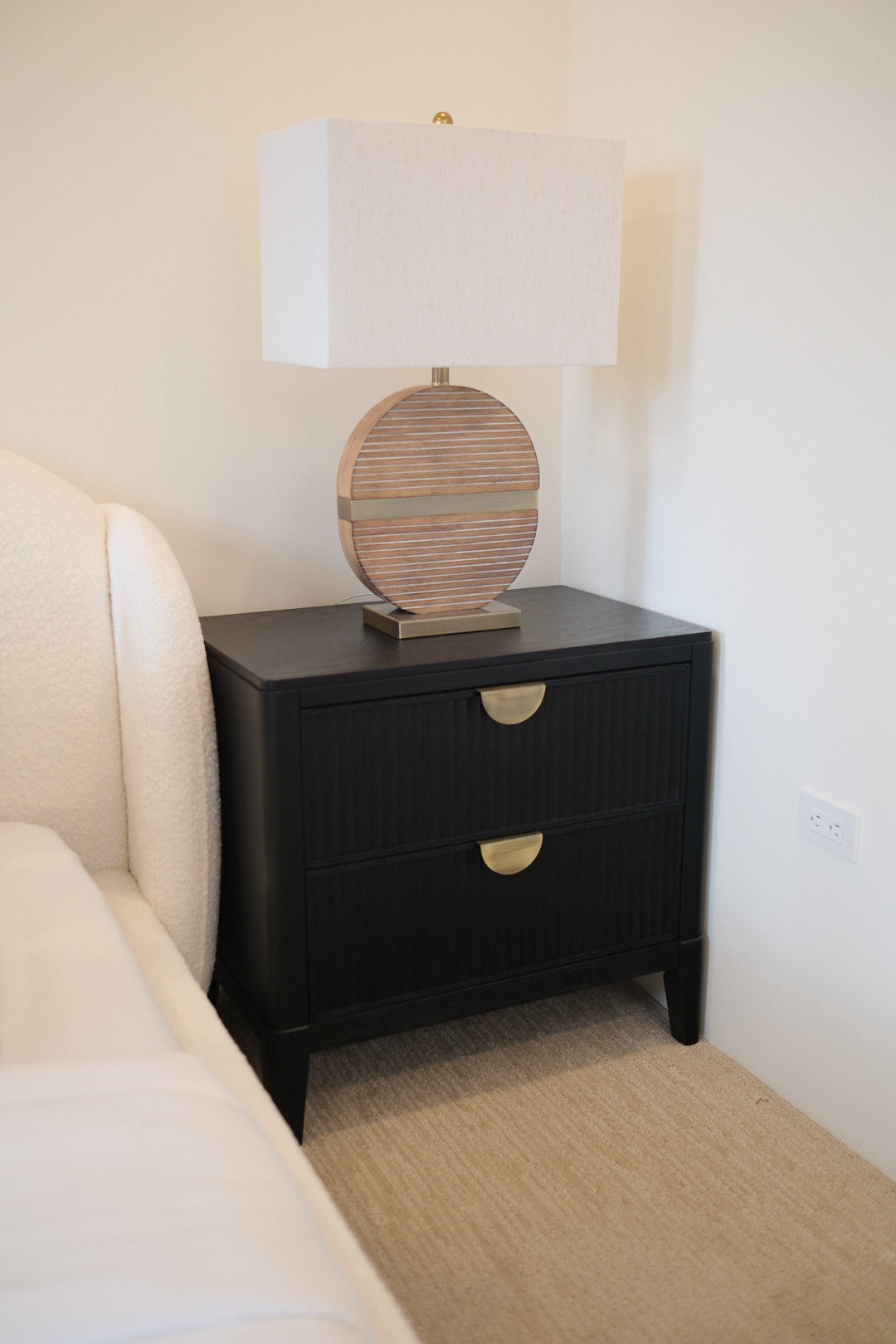 28"L BLACK RIBBED NIGHTSTAND B