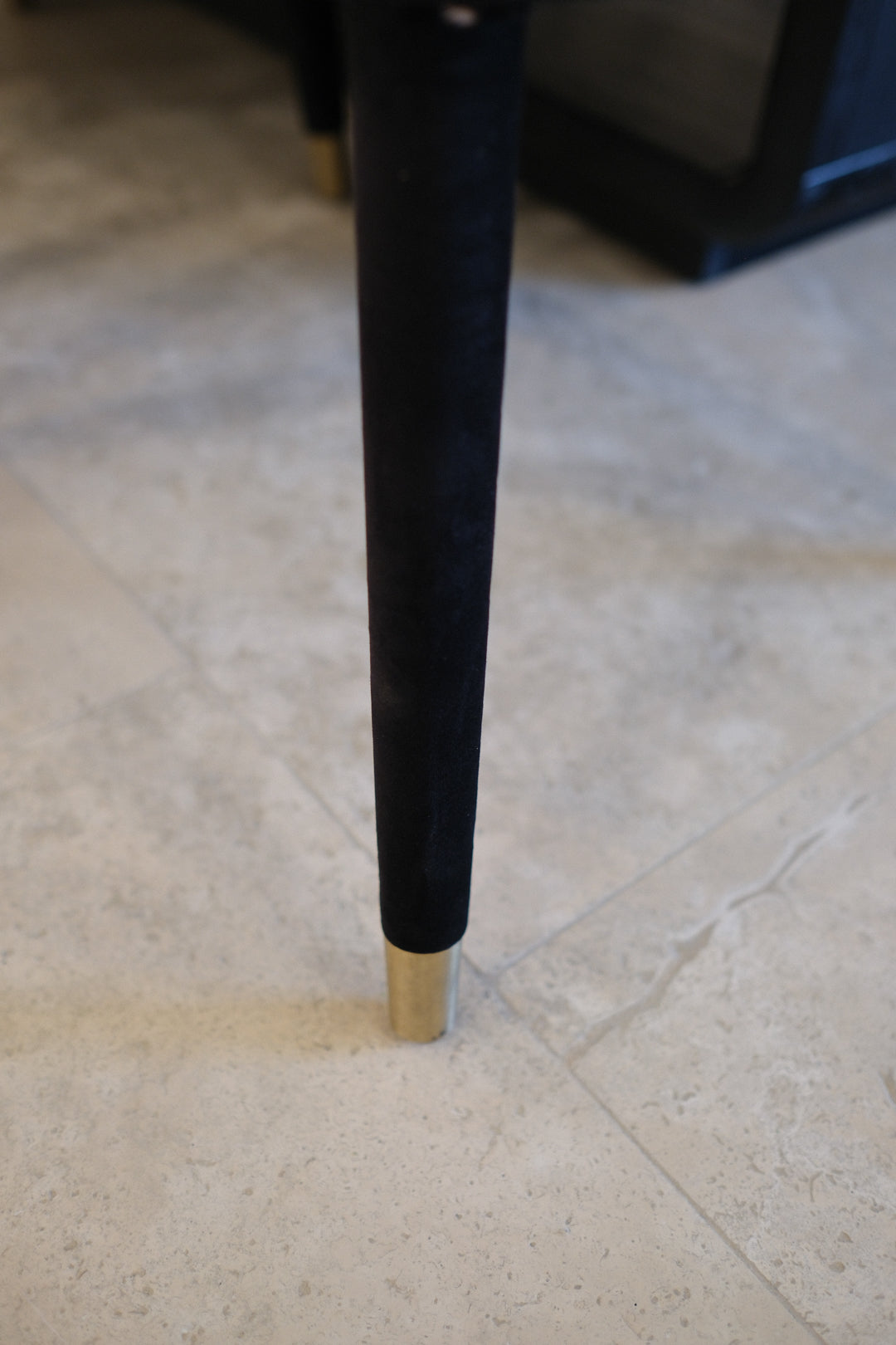 BLACK VELVET DINING CHAIR SET OF 6