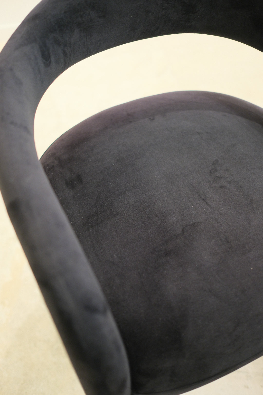 BLACK VELVET DINING CHAIR SET OF 6