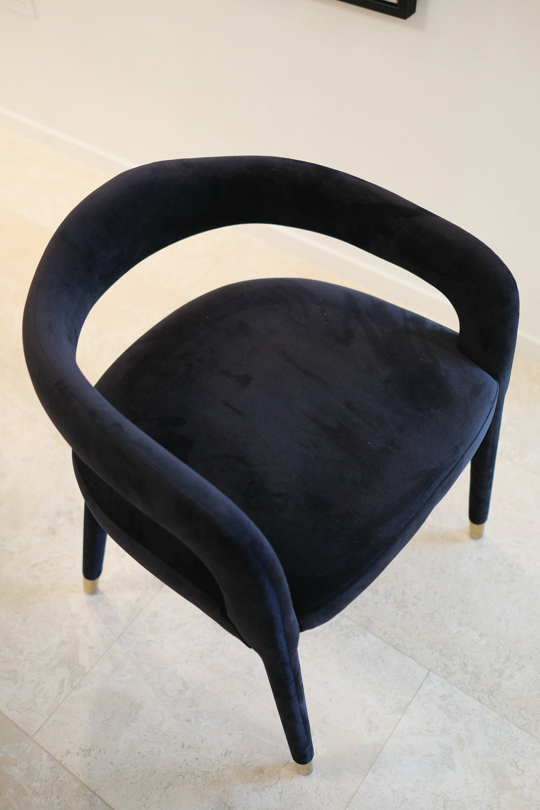 BLACK VELVET DINING CHAIR SET OF 6