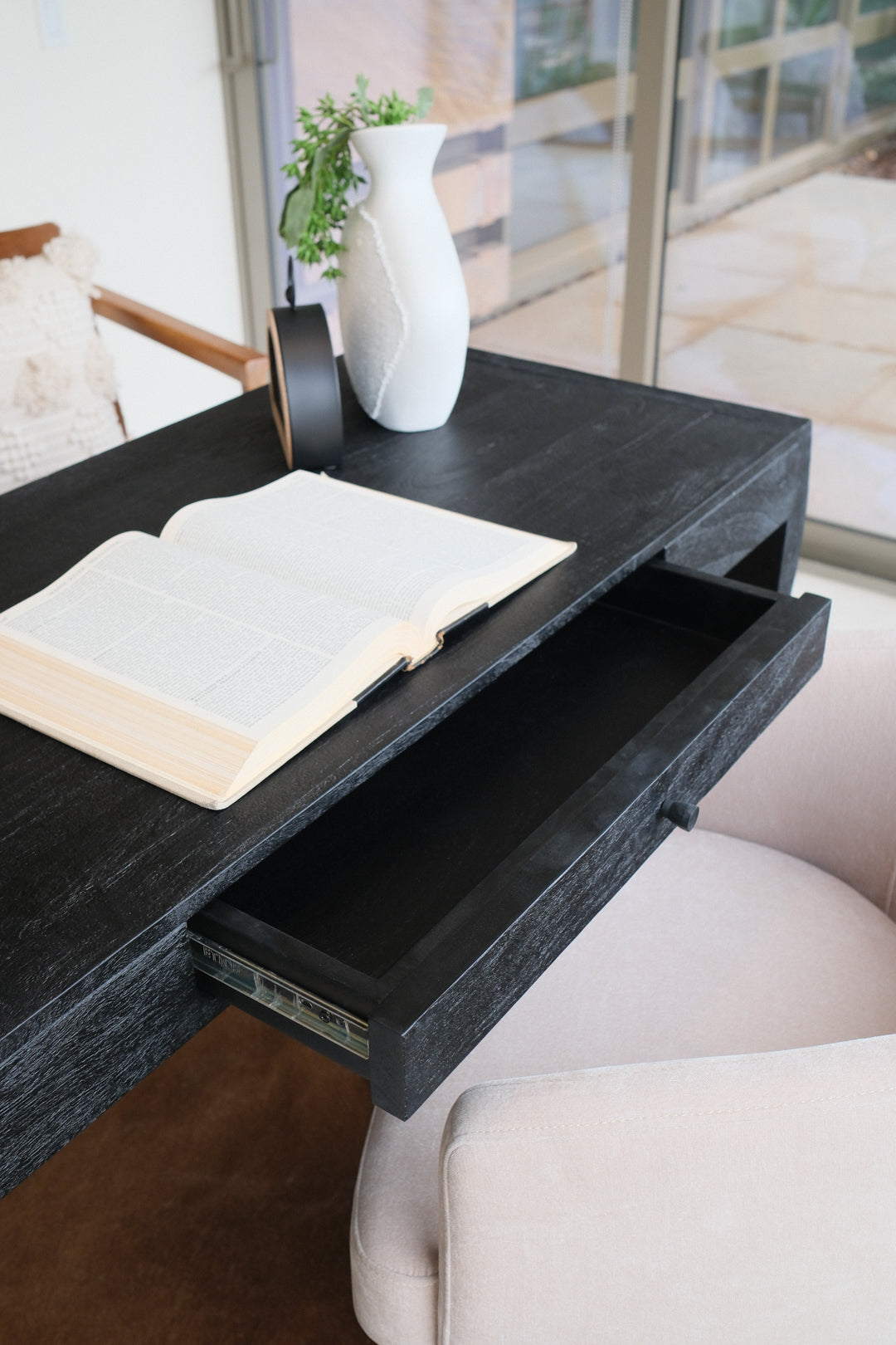 52"L BLACK DESK