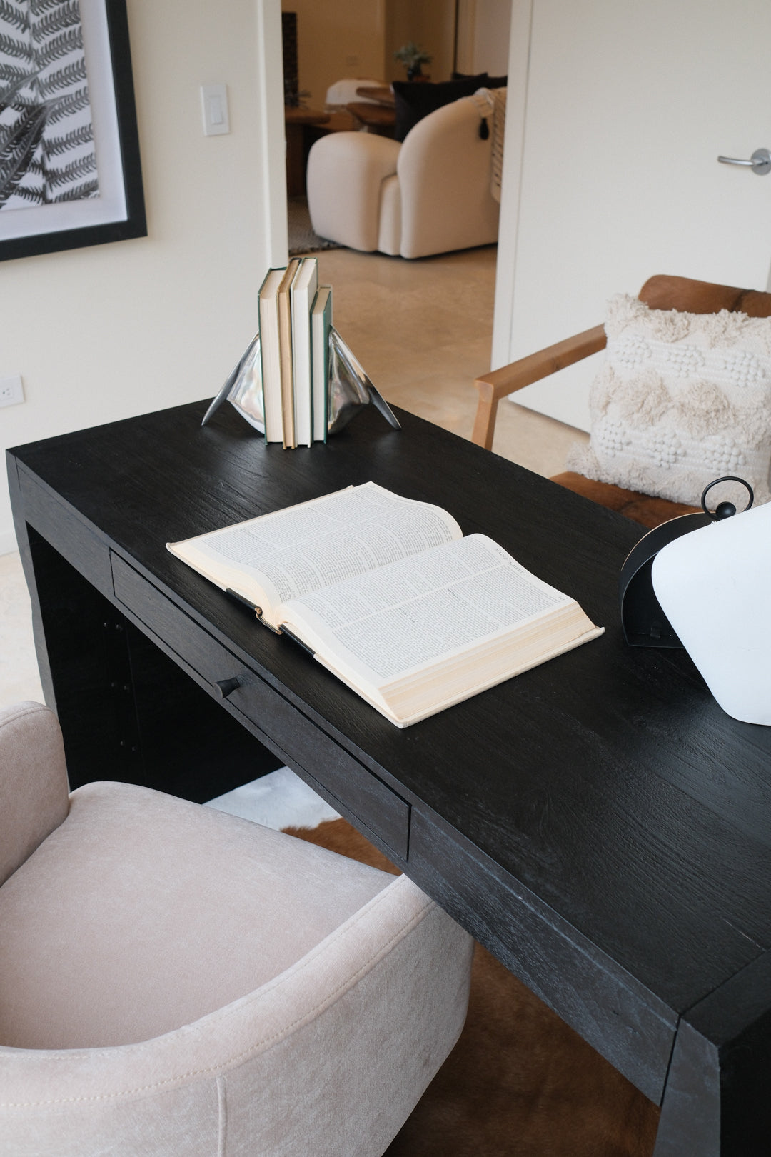 52"L BLACK DESK