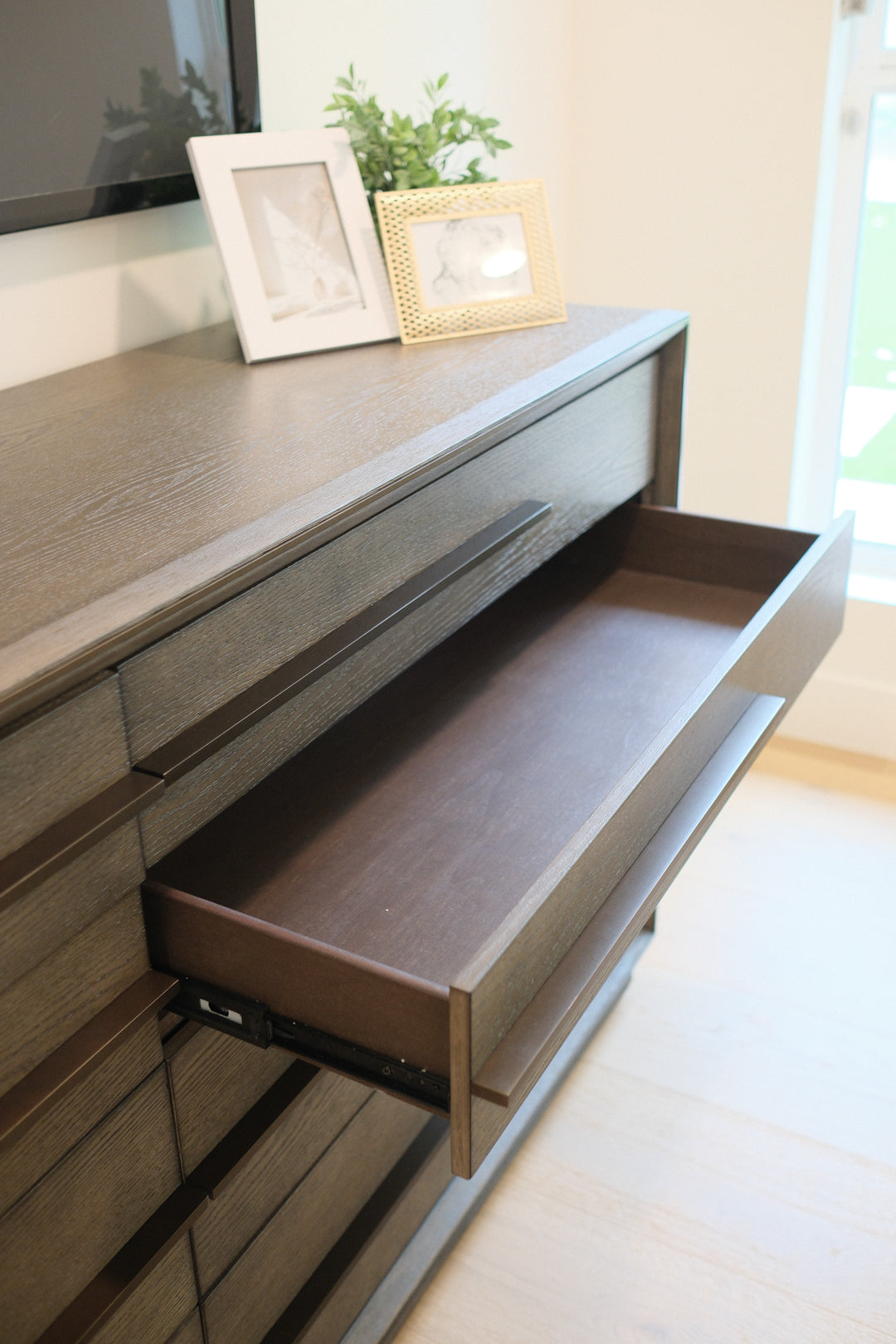 70”L TAUPE OAK DRESSER M