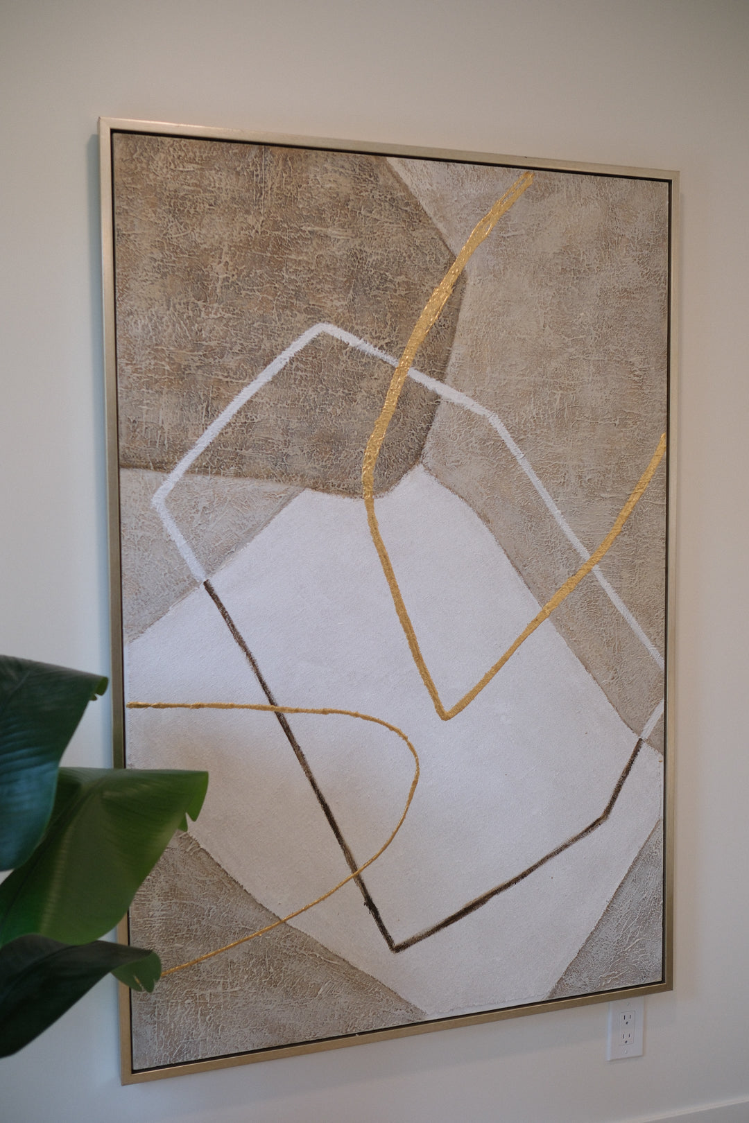 BROWN GOLD HANDPAINTED CANVAS 41X61 M