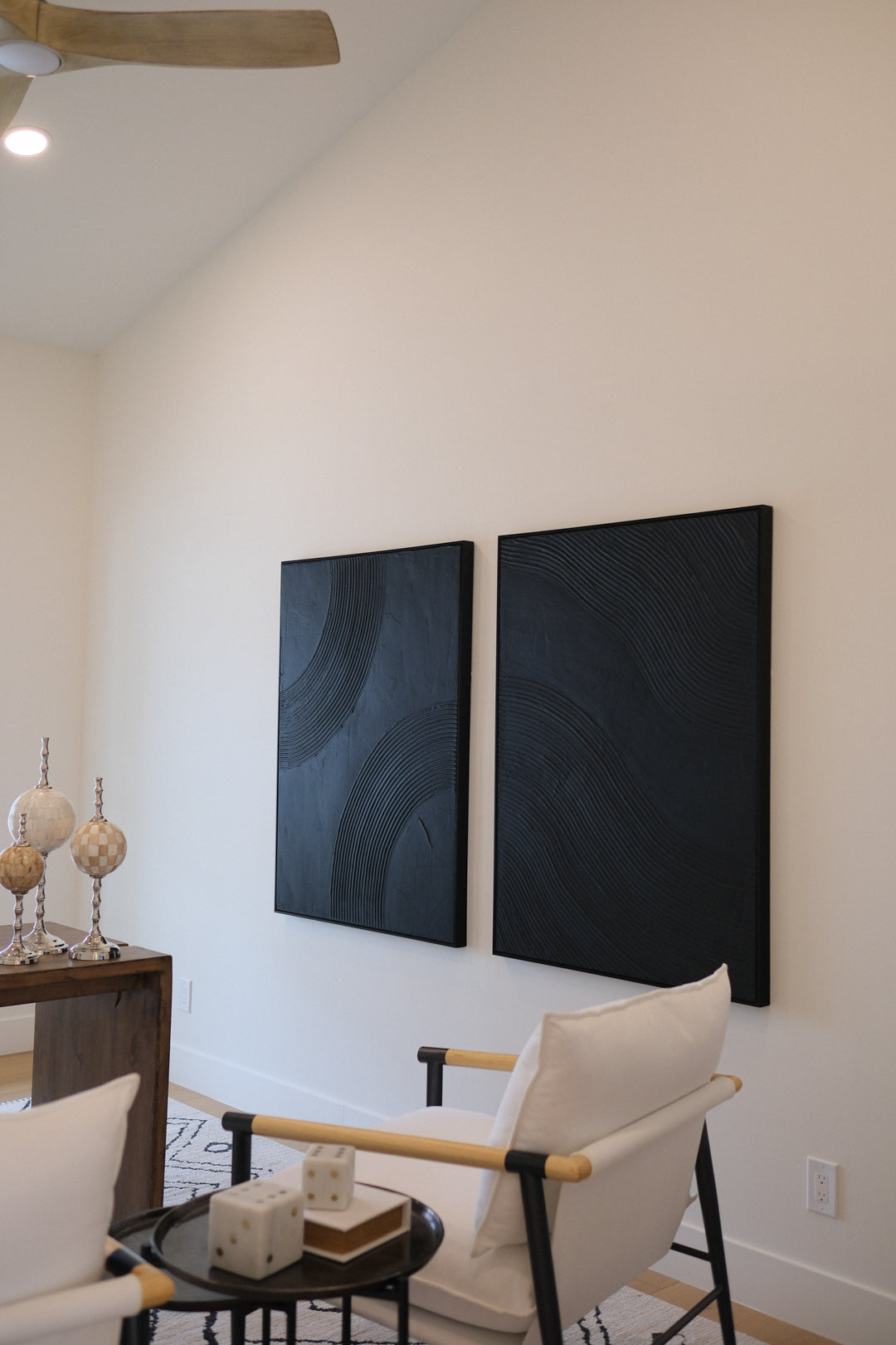 BLACK ABSTRACT CANVAS 36X48