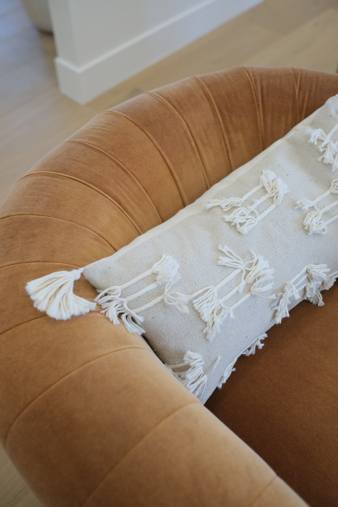BROWN VELVET OCCASIONAL CHAIR A