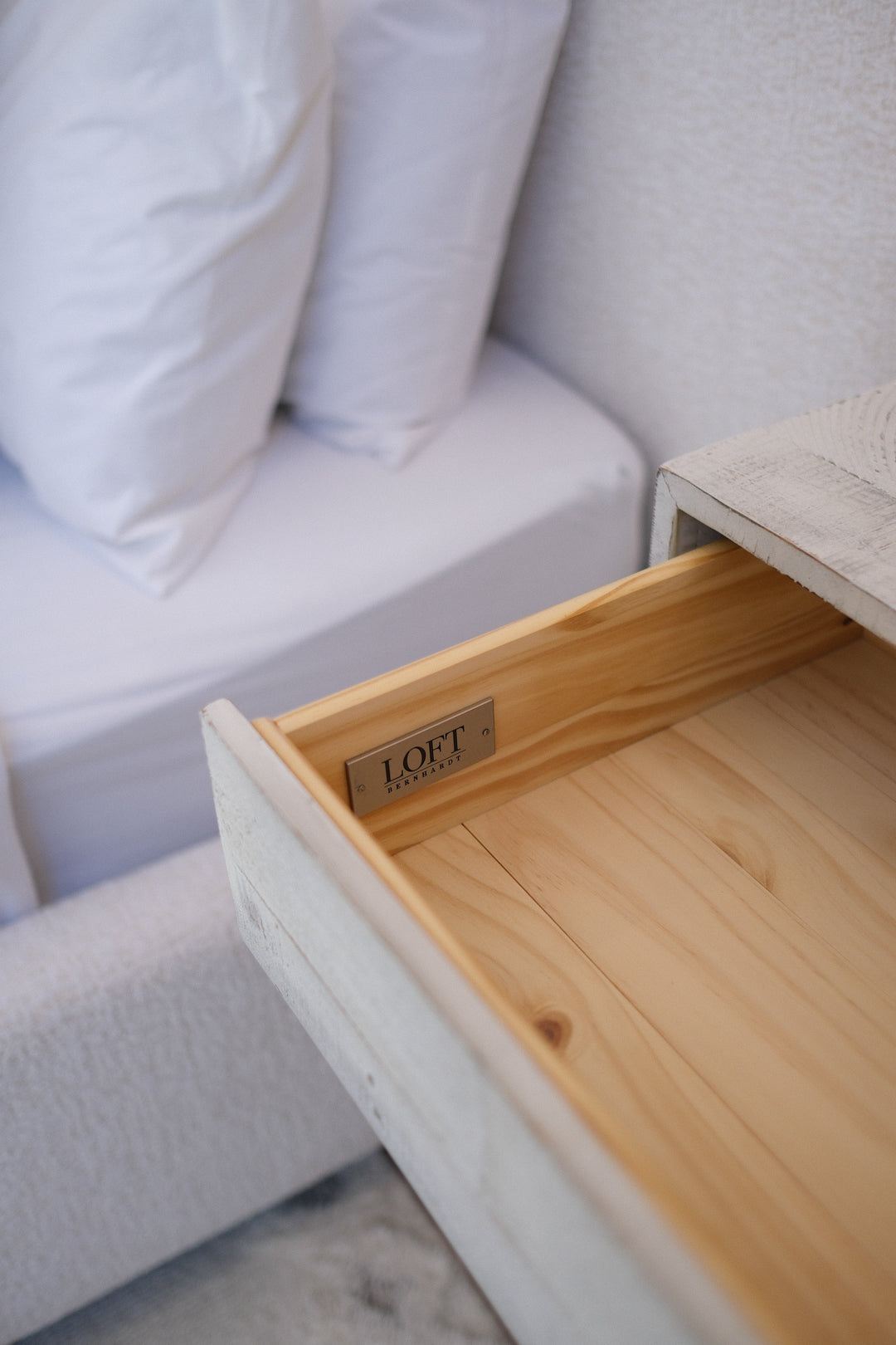 32"L BRUSHED WHITE NIGHTSTAND B
