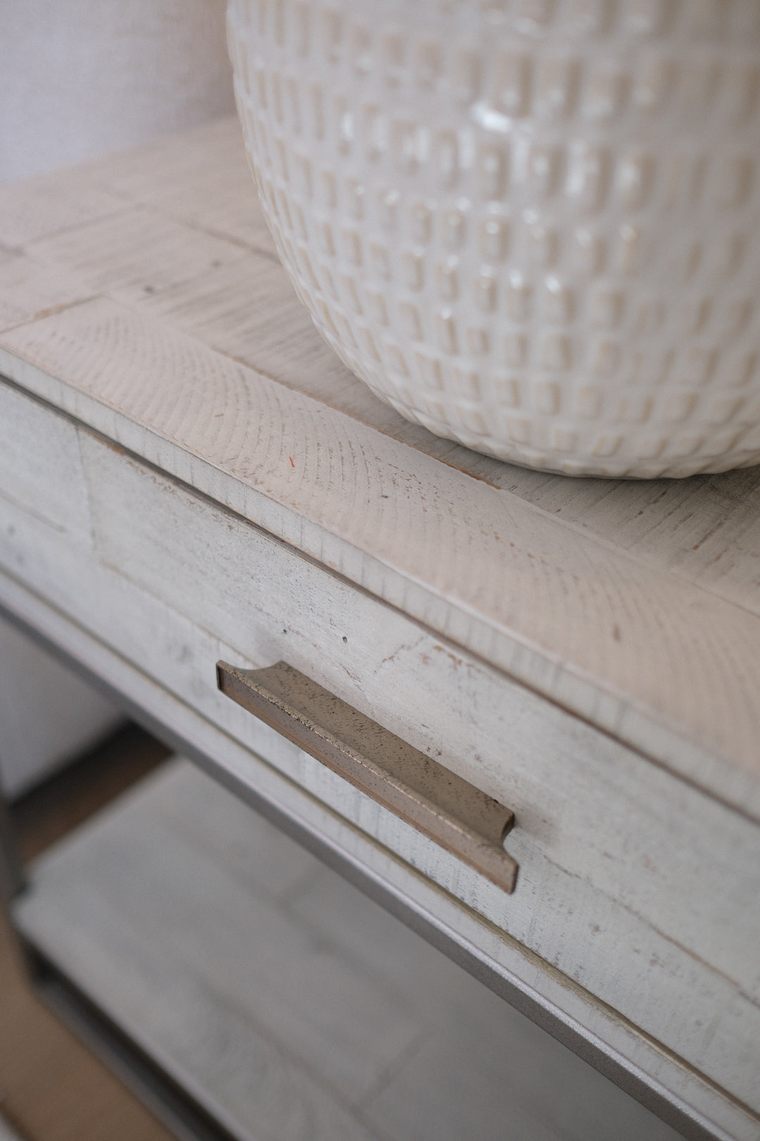 32"L BRUSHED WHITE NIGHTSTAND B