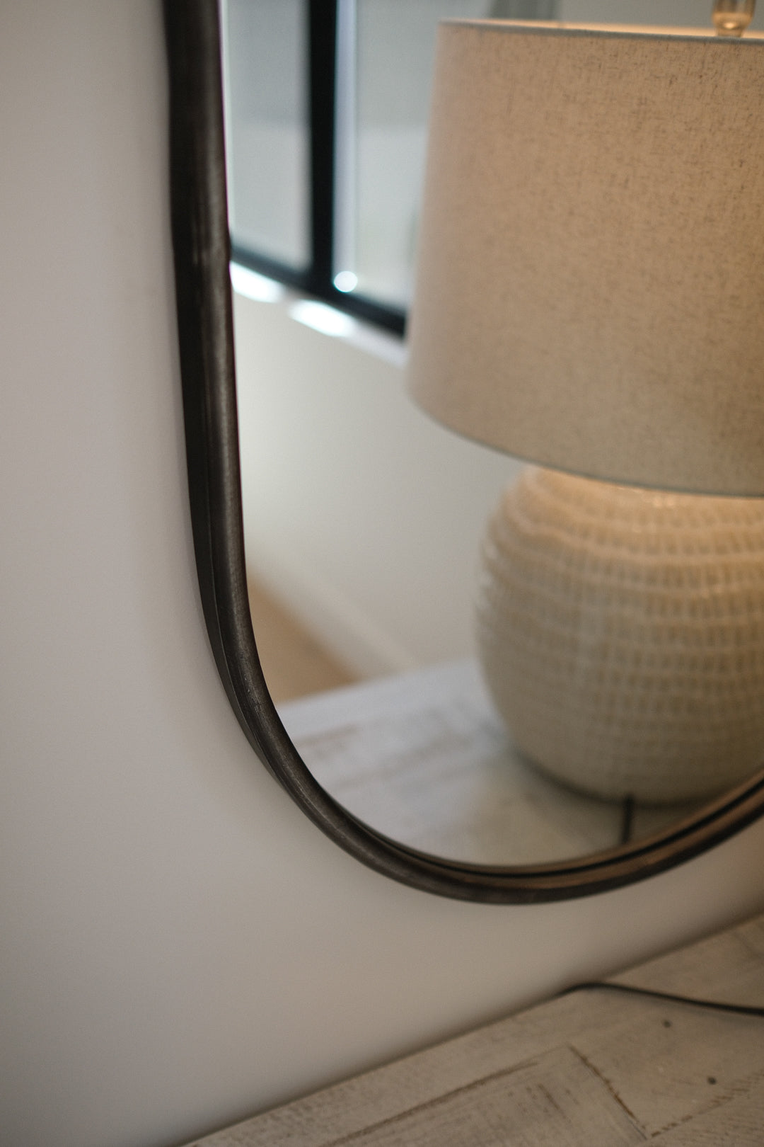 BLACK METAL FRAME MIRROR B