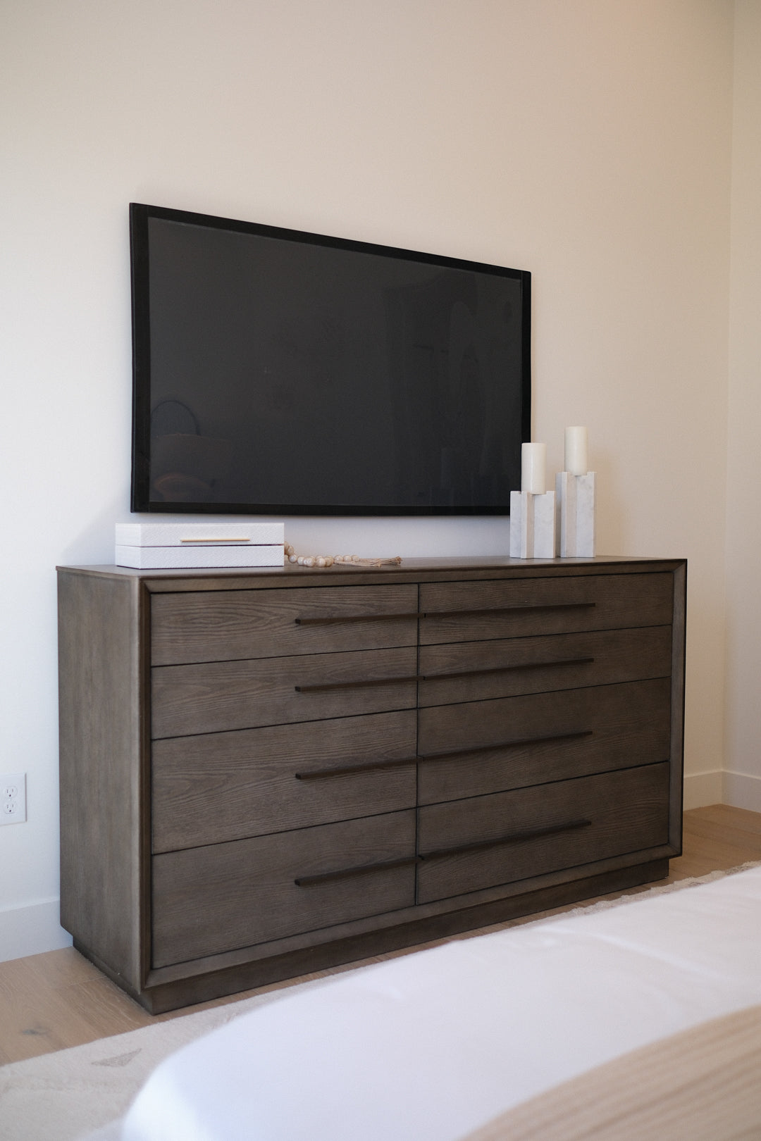 70”L TAUPE OAK DRESSER
