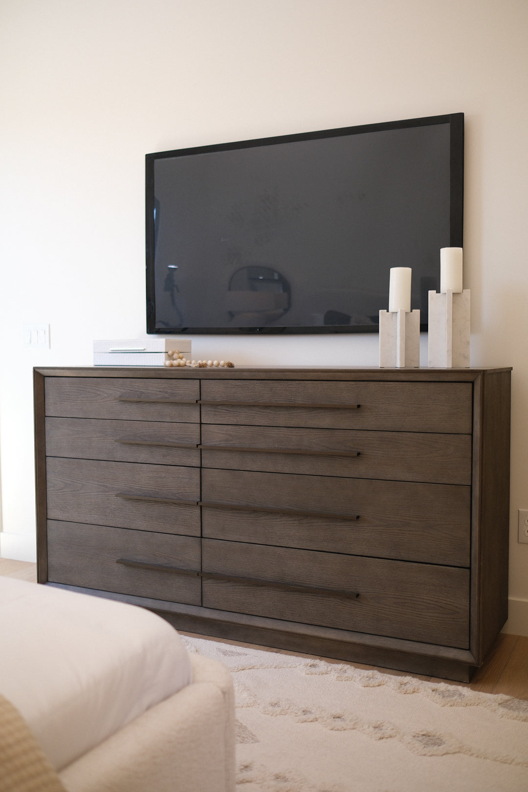 70”L TAUPE OAK DRESSER