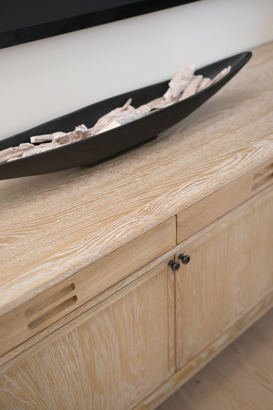 83"L OAK WOOD FINISH SIDEBOARDE