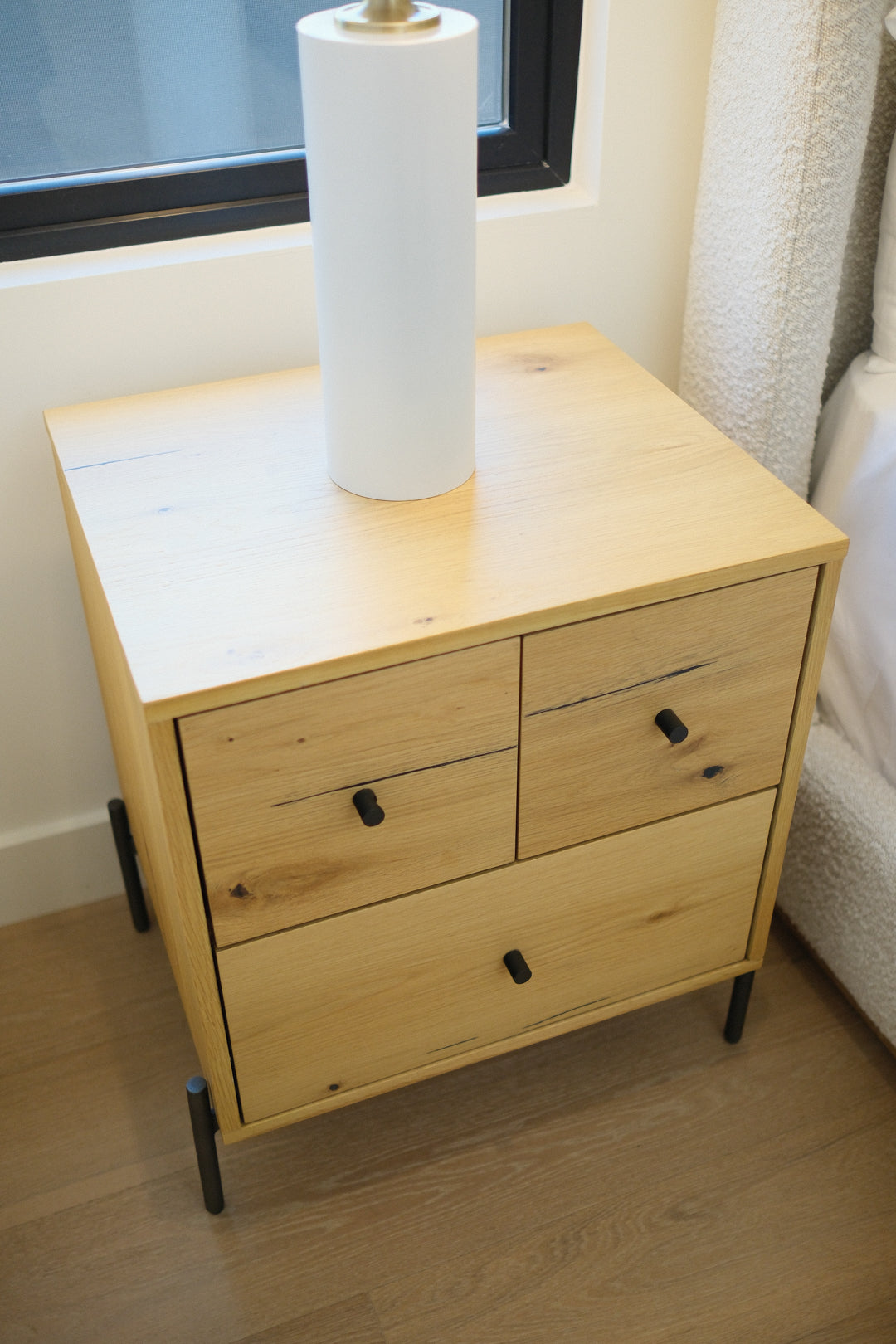 24"L LIGHT OAK RESIN NIGHTSTAND A