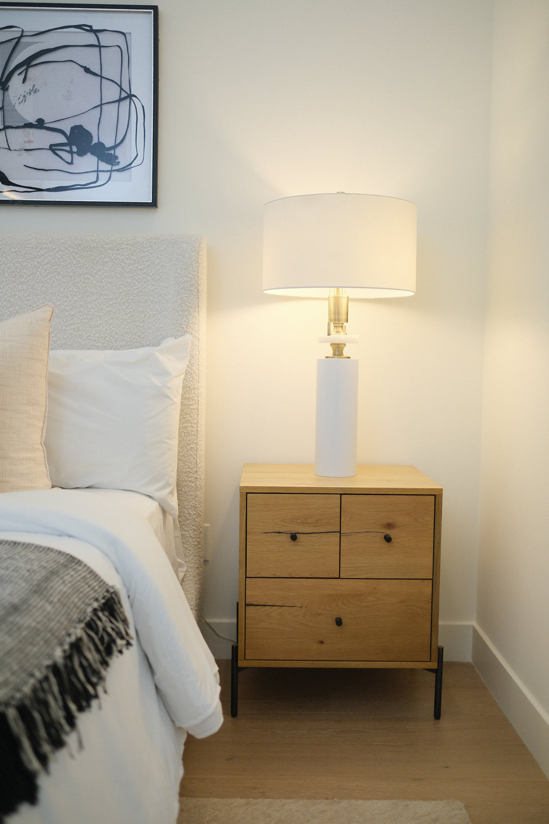 24"L LIGHT OAK RESIN NIGHTSTAND B