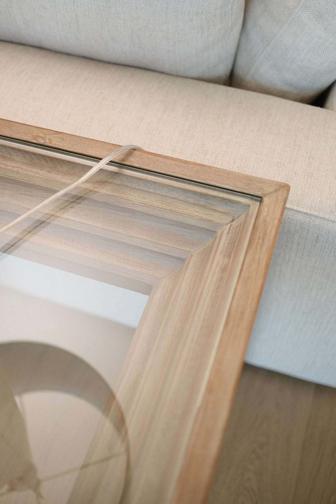26"L GLASS &amp; WOOD END TABLE
