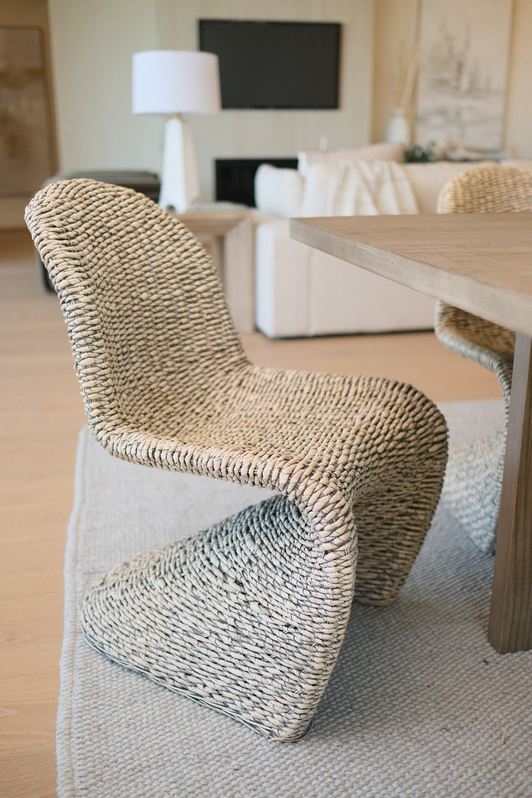 DINING CHAIR, WICKER BROWN SET OF 8