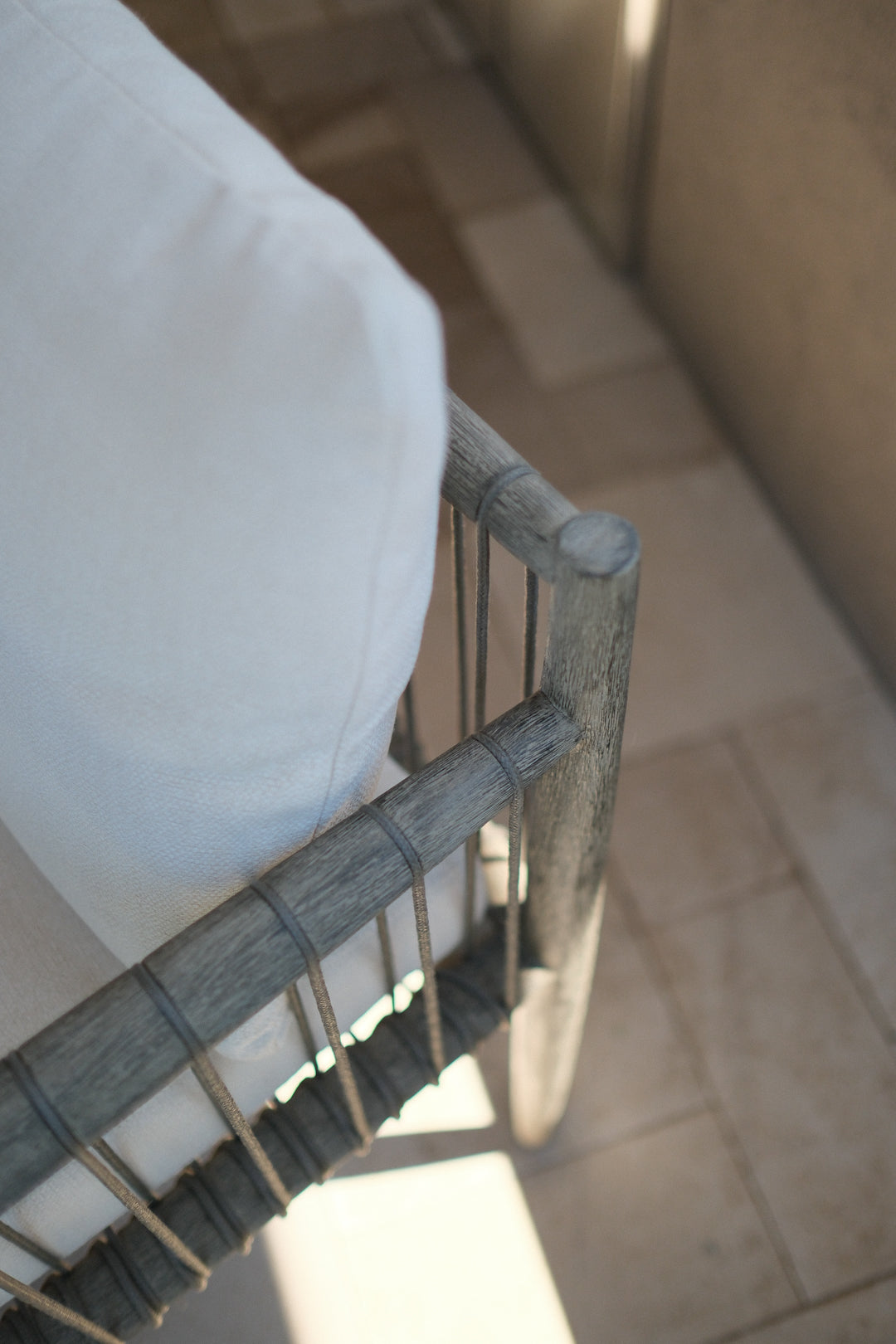 GREY ROPE OUTDOOR DINING CHAIR SET OF 6