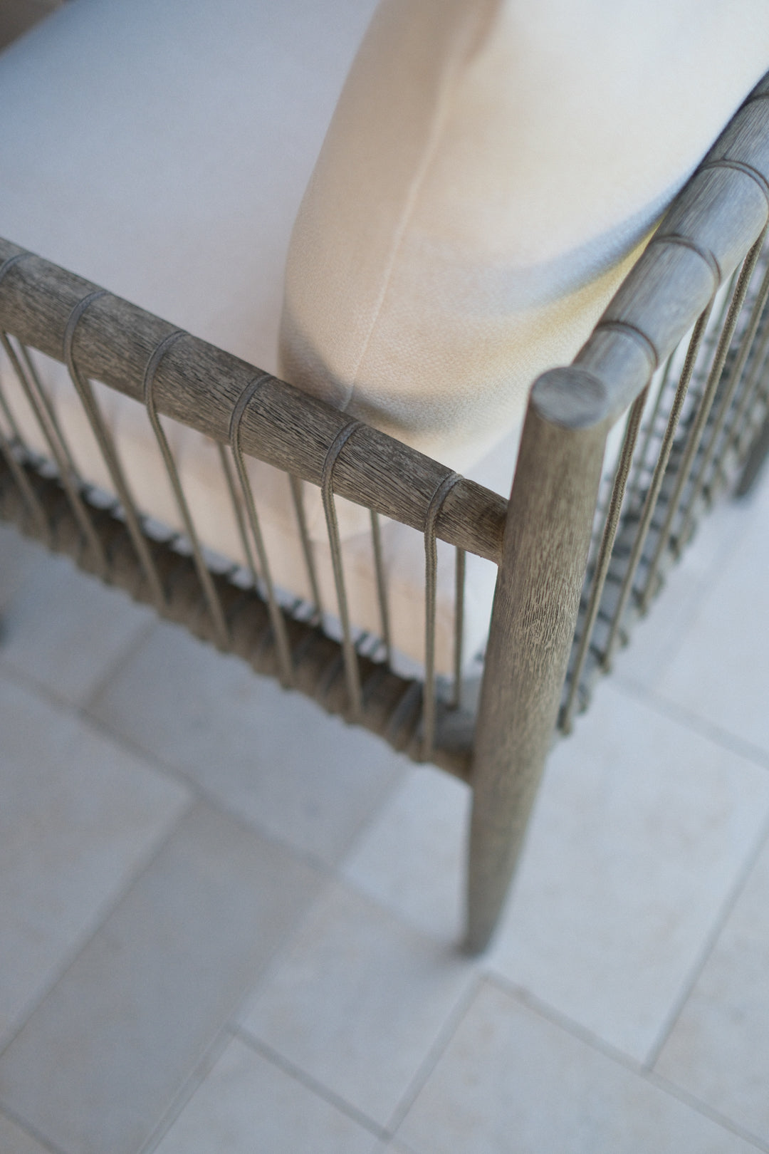 GREY ROPE OUTDOOR DINING CHAIR SET OF 6