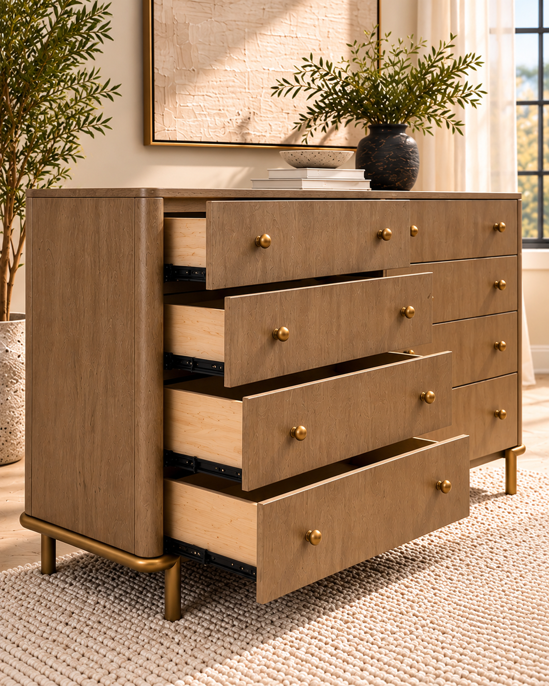 63"L 8-DRAWER DRESSER