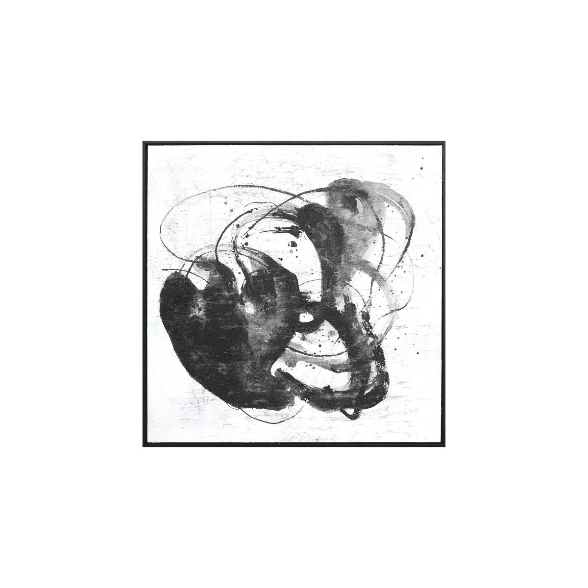 BLACK SWIRL BLOT CANVAS 30X30IN 2