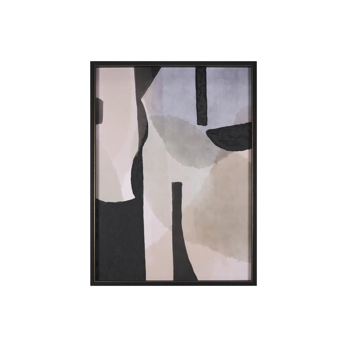 ABSTRACT SHAPE FRAMED ART 46X62