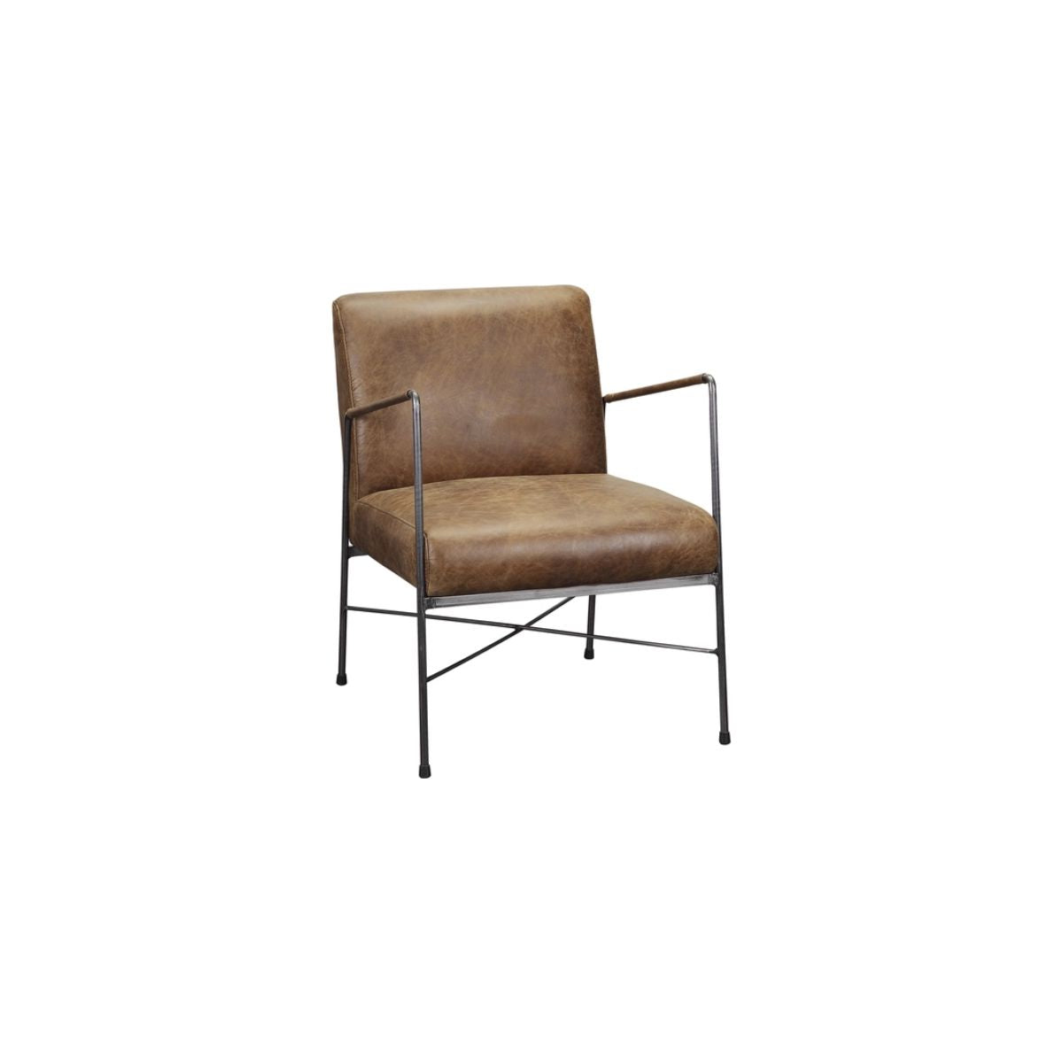 BROWN LEATHER CHAIR 1