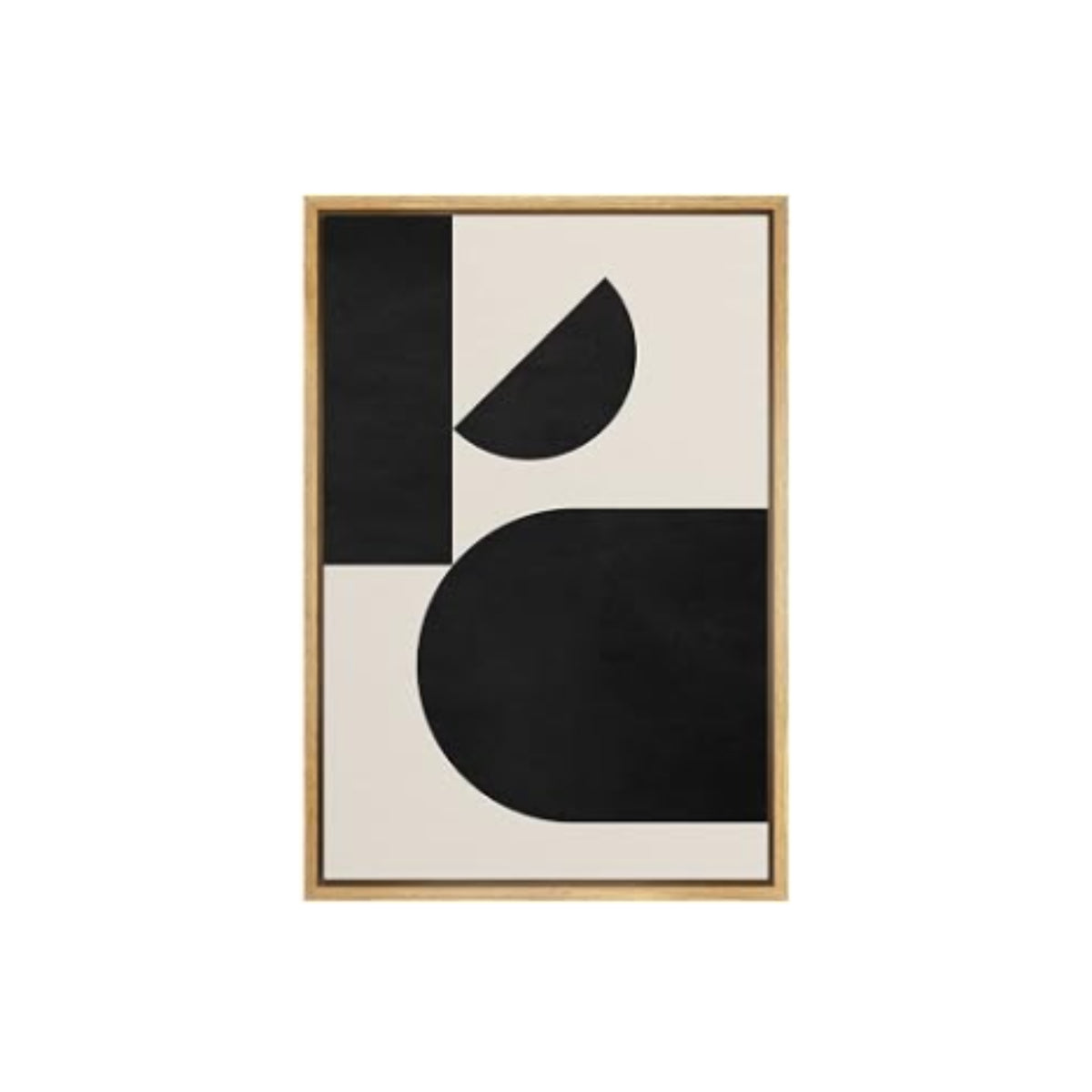 BLACK HALF-CIRCLE CANVAS 24X36