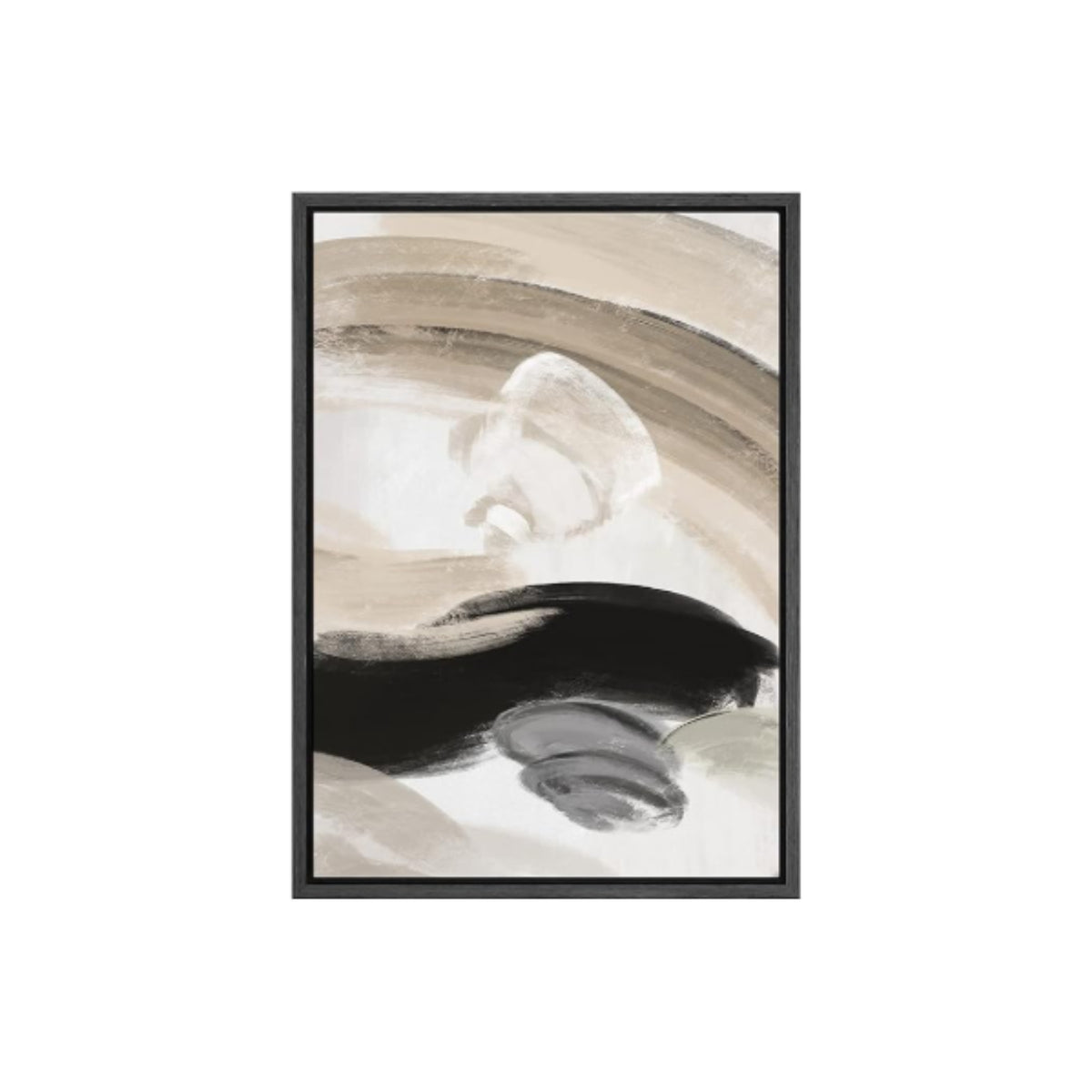 BLACK TAN PAINT STROKES 24X36