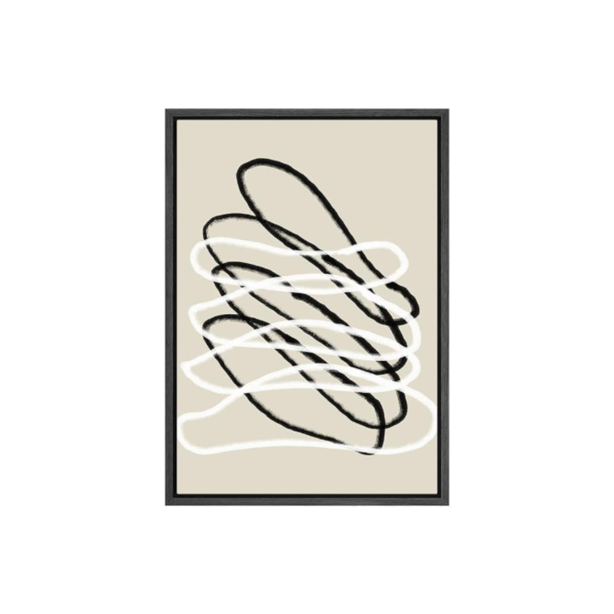 SWIRL ART IN BLACK FRAME 24X36