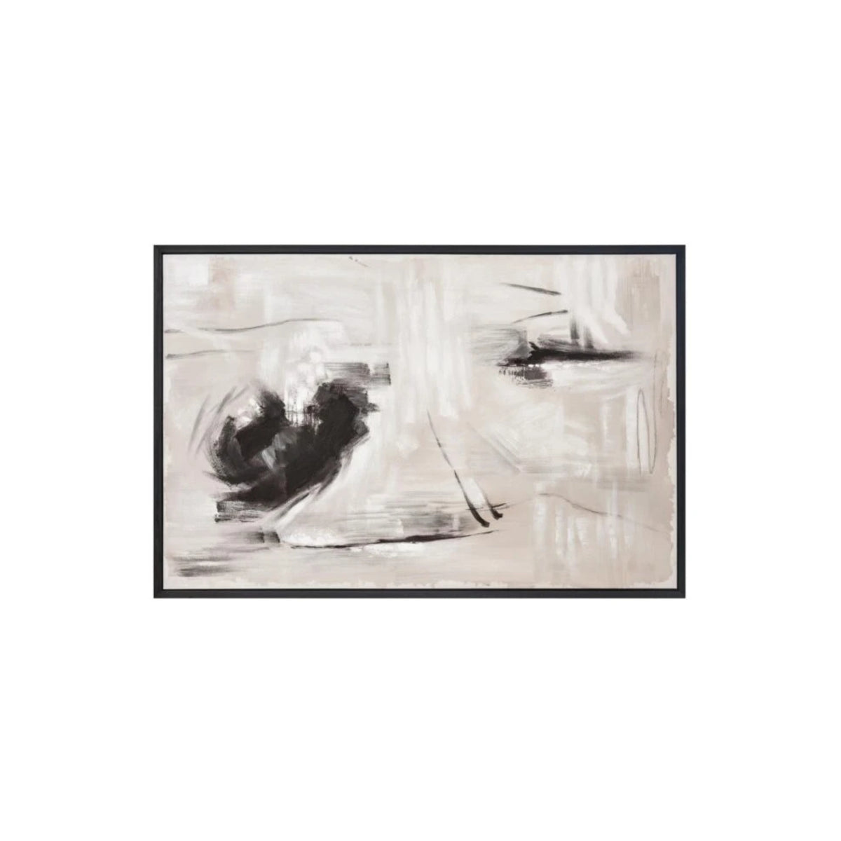 NEUTRAL &amp; BLACK ABSTRACT WALL ART