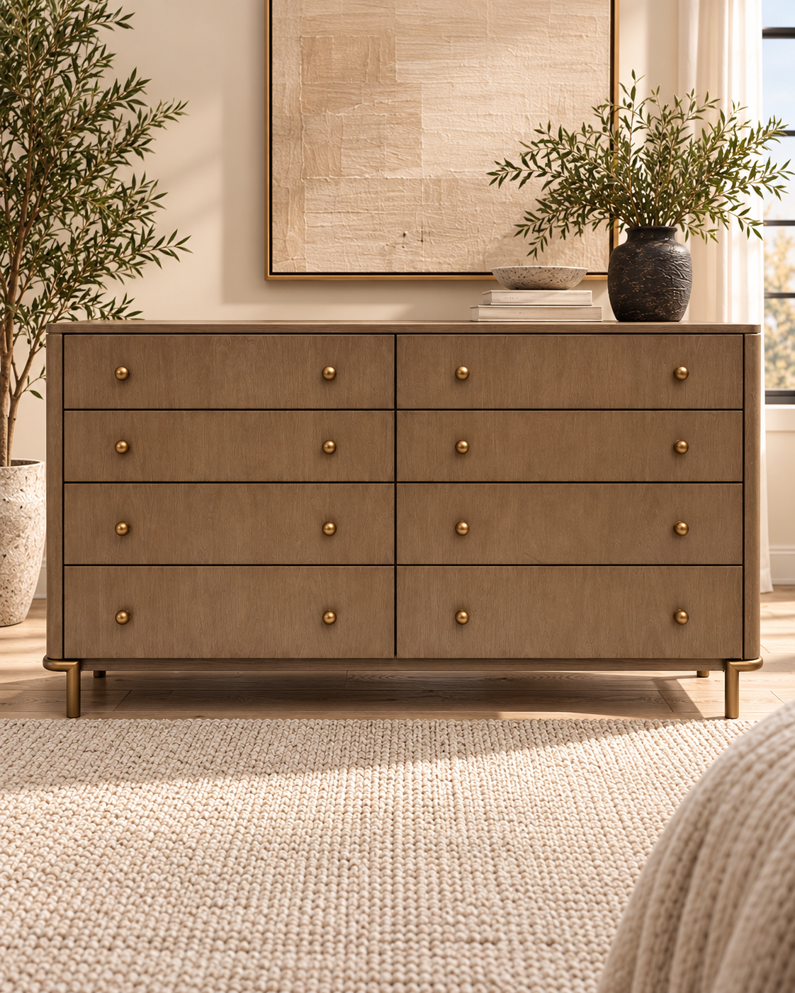 63"L 8-DRAWER DRESSER