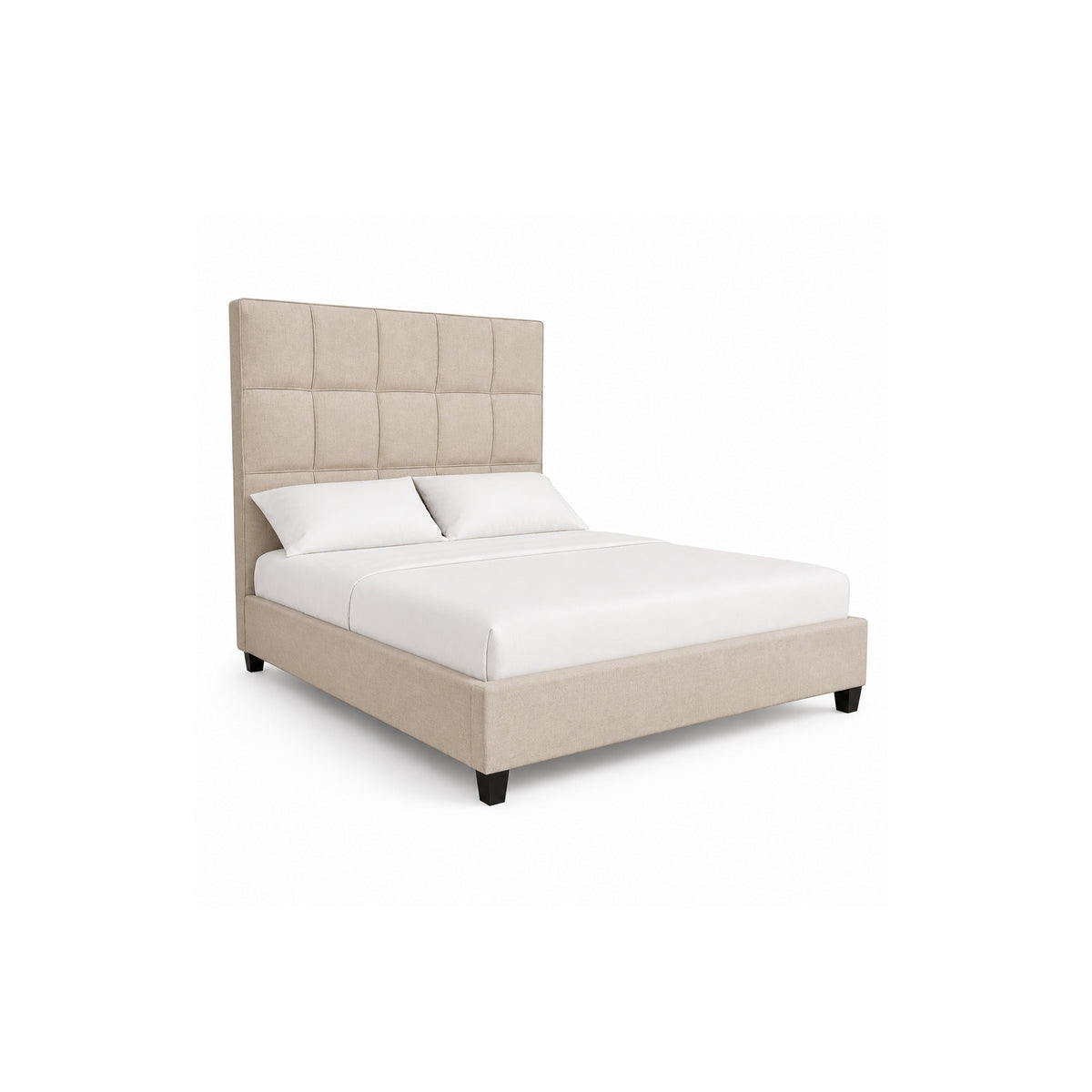 68"H TUFTED KING BED GREY
