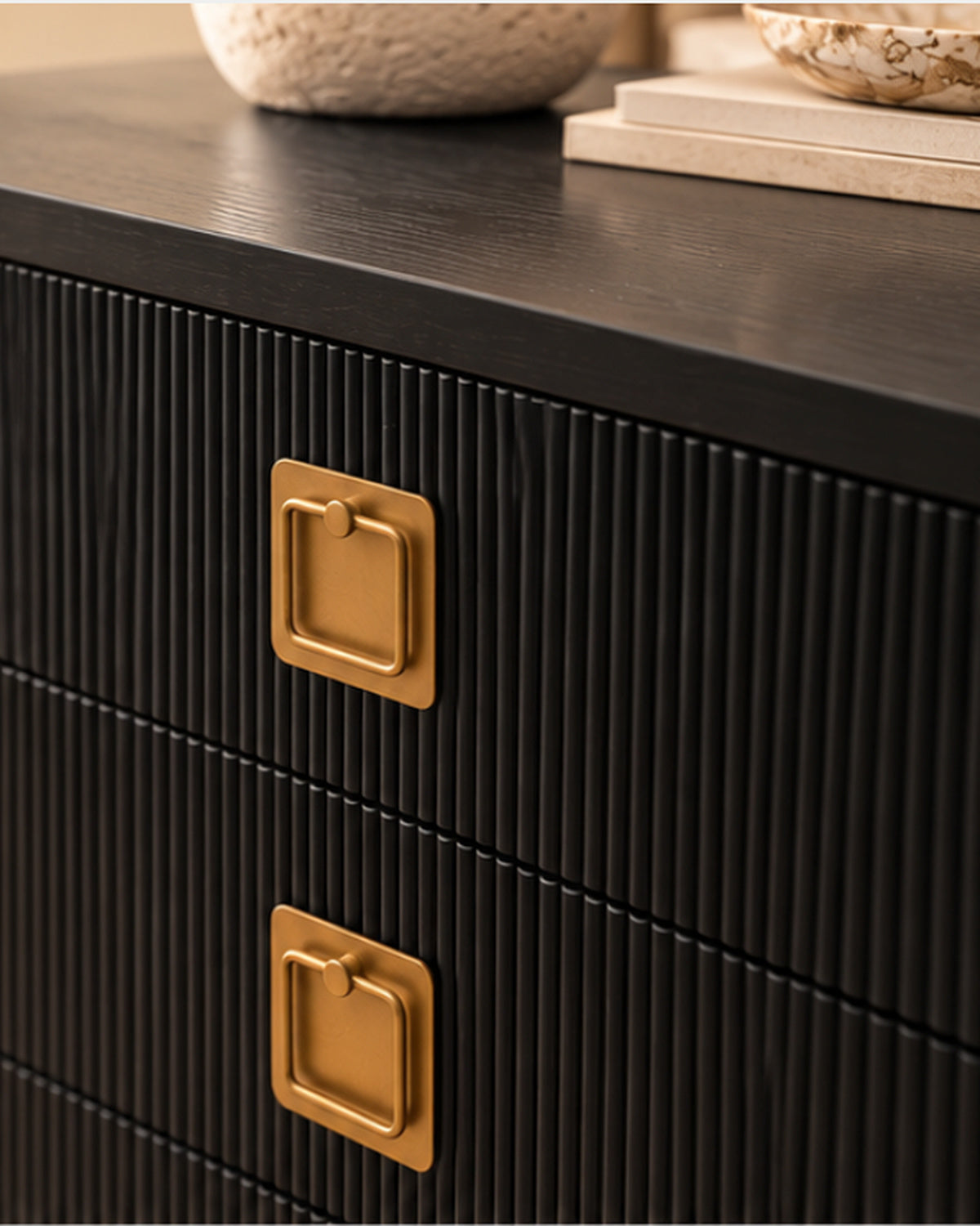 33.4"L 3-DRAWER CHEST, DARK BROWN