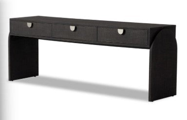 78"L BLACK CONSOLE W/ 3-DRW