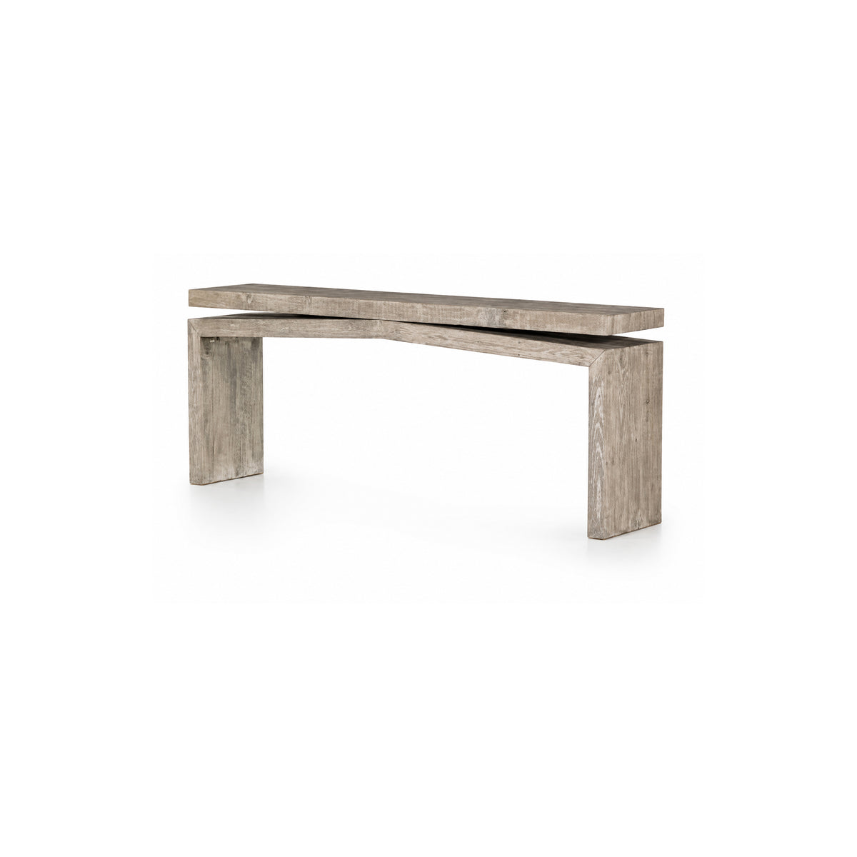 79"L WEATHERED WHEAT PINE CONSOLE TABLE