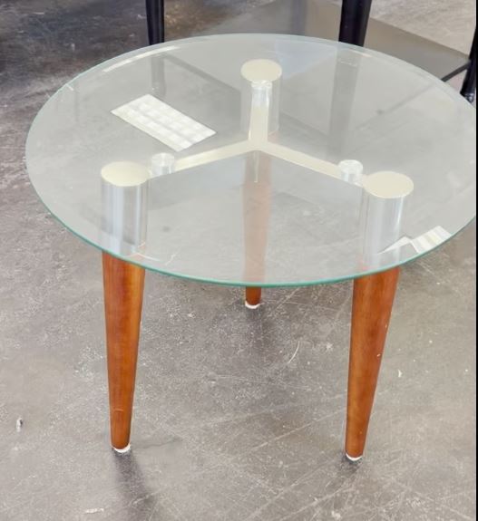 23.5"R ROUND END TABLE GLASS TOP