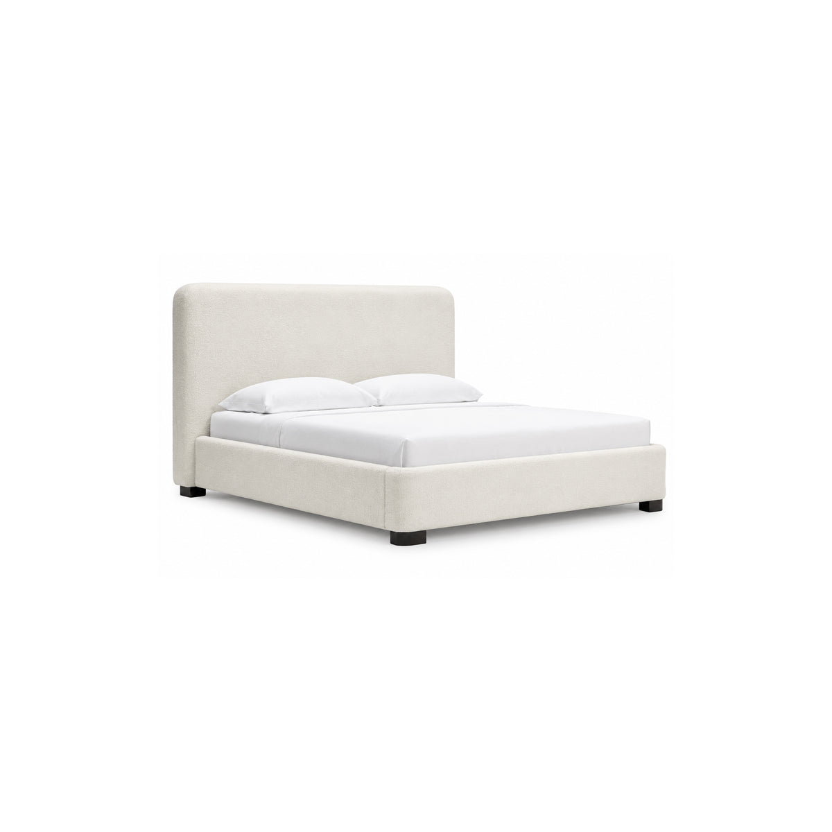 55"H BEIGE UPHOLSTERED KING BED