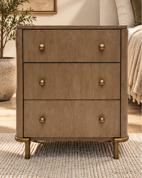 26"L 3-DRAWER NIGHTSTAND SANDWASH