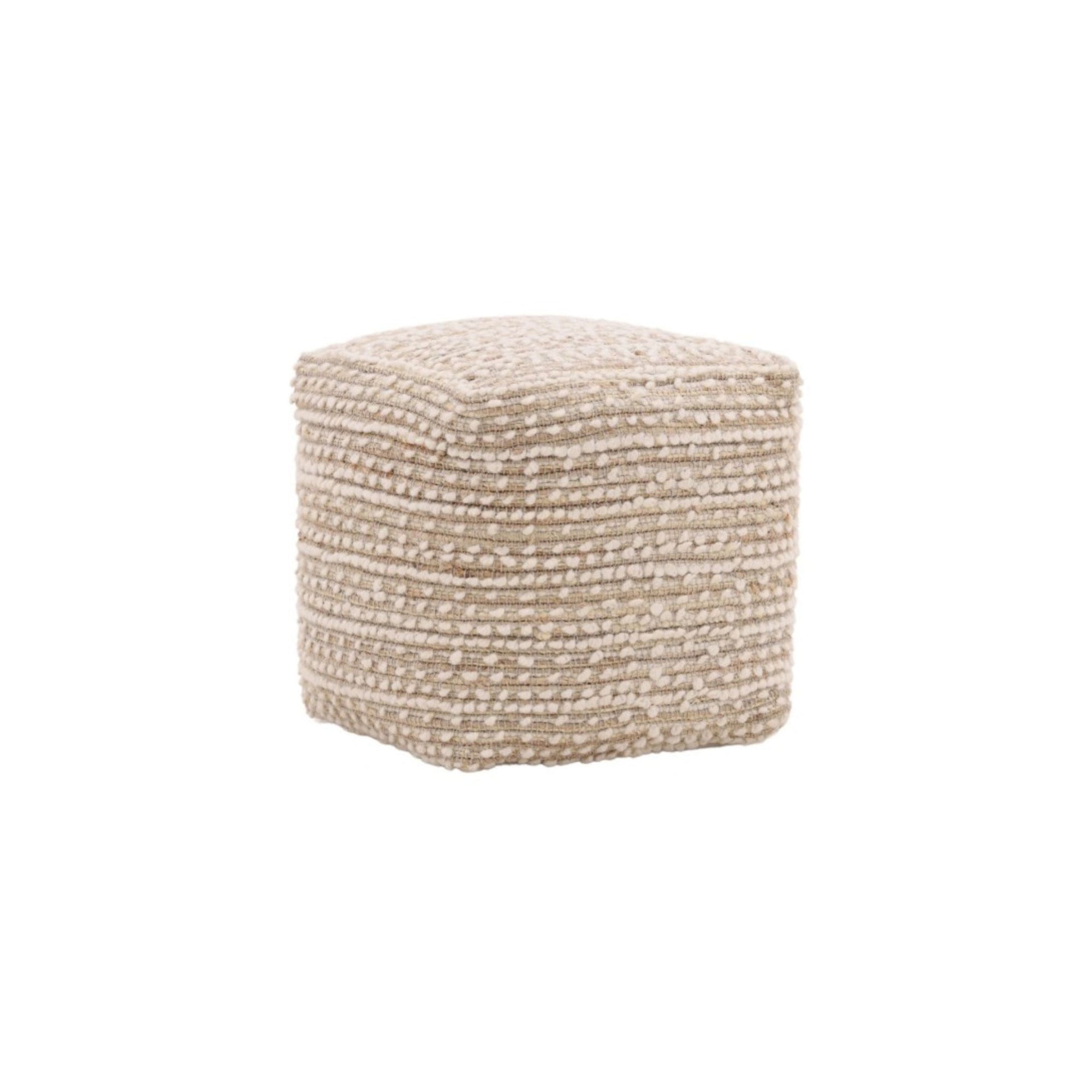 TEXTURED IVORY POUF 2