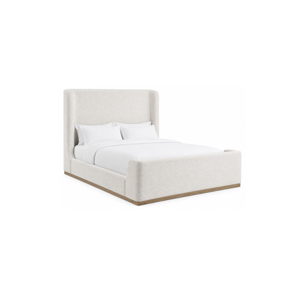 57"H CREAM SLEIGH QUEEN BED